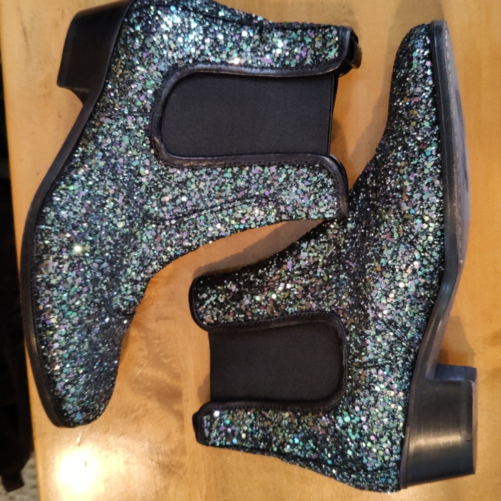 Zadig & Voltaire boots size 38eu/7.5 us Rn116202 blue silver and black glitter - Picture 7 of 11